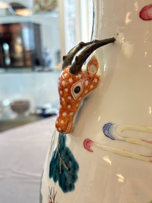 A fine Chinese famille rose 'hu' 'deer and monkey' vase, 19th C. — photo 21
