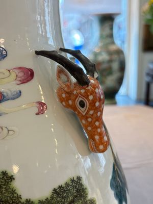 A fine Chinese famille rose 'hu' 'deer and monkey' vase, 19th C. — photo 22