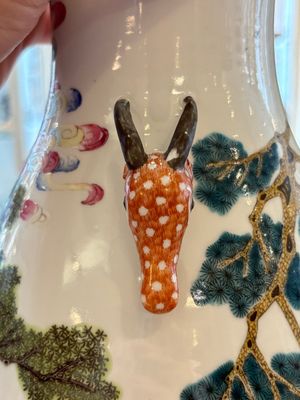 A fine Chinese famille rose 'hu' 'deer and monkey' vase, 19th C. — photo 23