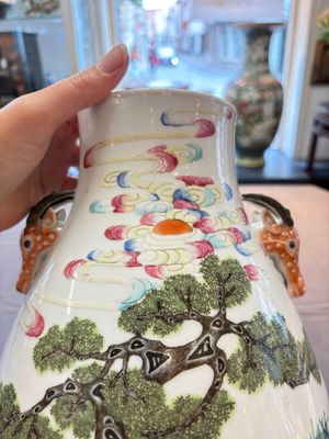 A fine Chinese famille rose 'hu' 'deer and monkey' vase, 19th C. — photo 7