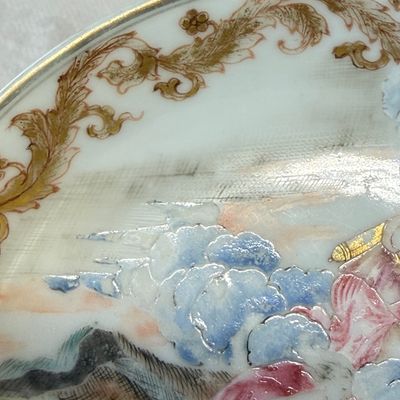 A fine Chinese famille rose mythological subject 'Arethusa, Alpheus and Diana' saucer — photo 3