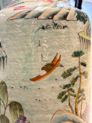 A fine Chinese famille rose 'Ode to the Red Cliff' vase, Hongwu mark, Daoguang — photo 11