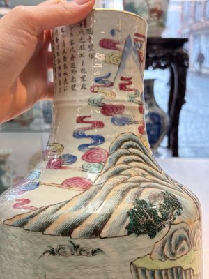 A fine Chinese famille rose 'Ode to the Red Cliff' vase, Hongwu mark, Daoguang — photo 12
