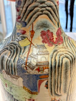 A fine Chinese famille rose 'Ode to the Red Cliff' vase, Hongwu mark, Daoguang — photo 18