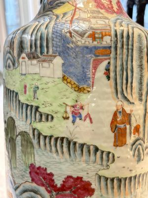 A fine Chinese famille rose 'Ode to the Red Cliff' vase, Hongwu mark, Daoguang — photo 19