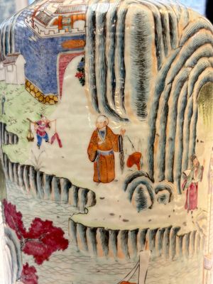 A fine Chinese famille rose 'Ode to the Red Cliff' vase, Hongwu mark, Daoguang — photo 20
