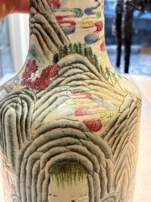 A fine Chinese famille rose 'Ode to the Red Cliff' vase, Hongwu mark, Daoguang — photo 22