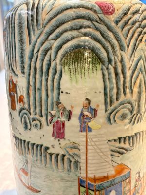 A fine Chinese famille rose 'Ode to the Red Cliff' vase, Hongwu mark, Daoguang — photo 23