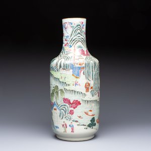 A fine Chinese famille rose 'Ode to the Red Cliff' vase, Hongwu mark, Daoguang — photo 2