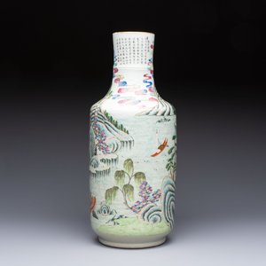 A fine Chinese famille rose 'Ode to the Red Cliff' vase, Hongwu mark, Daoguang — photo 3