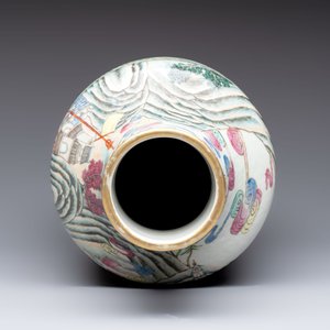 A fine Chinese famille rose 'Ode to the Red Cliff' vase, Hongwu mark, Daoguang — photo 5
