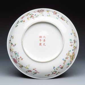 A fine Chinese famille rose 'Pair of Birds among Flowering Branches' plate — 照片 2