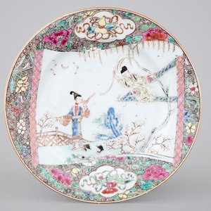 A fine Chinese famille rose plate “The Romance of the Western Chamber”, Yongzheng, 1722-1735 — photo 1