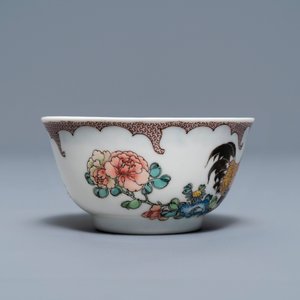 A fine Chinese famille rose 'rooster' eggshell cup and saucer, Yongzheng — photo 7