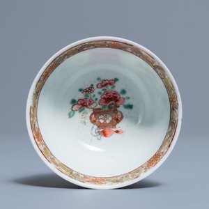 A fine Chinese famille rose 'ruby back' cup and saucer, Yongzheng — photo 7