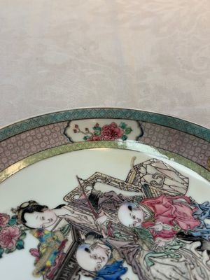 A fine Chinese famille rose ruby-back 'lady and boys' eggshell plate, Yongzheng — photo 7