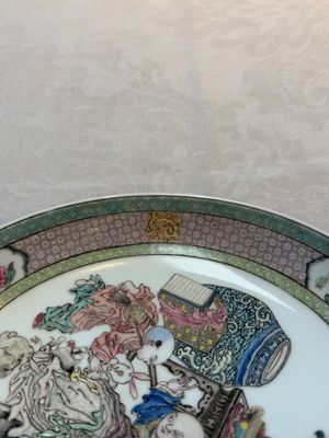 A fine Chinese famille rose ruby-back 'lady and boys' eggshell plate, Yongzheng — photo 10