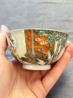 A fine Chinese famille rose 'San Niang Jiao Zi 三娘教子' cup, Yongzheng — photo 2