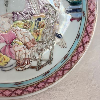 A fine Chinese famille rose 'San Niang Jiao Zi 三娘教子' tea bowl and saucer — 照片 5