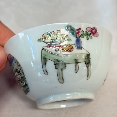 A fine Chinese famille rose 'San Niang Jiao Zi 三娘教子' tea bowl and saucer — 照片 25