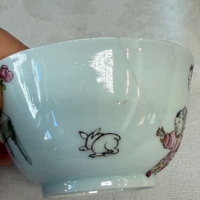 A fine Chinese famille rose 'San Niang Jiao Zi 三娘教子' tea bowl and saucer — 照片 26