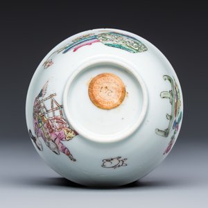 A fine Chinese famille rose 'San Niang Jiao Zi 三娘教子' tea bowl and saucer — 照片 9