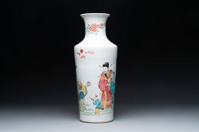 A fine Chinese famille rose 'Sanxing' vase, Yongzheng