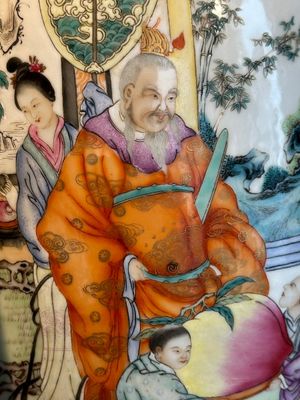 A fine Chinese famille rose 'shouxing' vase, Qianlong mark, Republic — photo 7