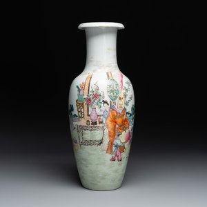 A fine Chinese famille rose 'shouxing' vase, Qianlong mark, Republic — photo 1