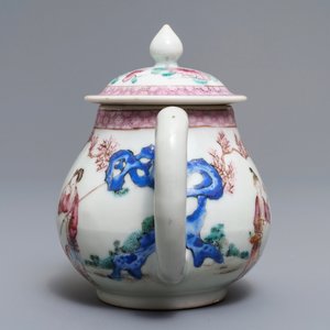 A fine Chinese famille rose teapot and a 'Romance of the Western Chamber' plate, Yongzheng/Qianlong — 照片 5