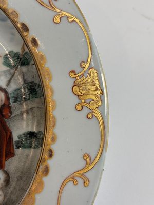 A fine Chinese famille rose 'The judgement of Paris' plate, Qianlong — photo 6