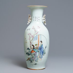 A fine Chinese famille rose two-sided design vase, 19/20th C. — 照片 3