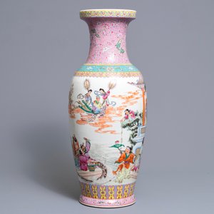 A fine Chinese famille rose vase, Qianlong mark, Republic, 20th C. — photo 2