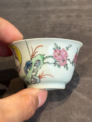A fine Chinese famille rose 'Xi Xiang Ji' cup and saucer, Yongzheng — photo 6