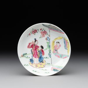 A fine Chinese famille rose 'Xi Xiang Ji' cup and saucer, Yongzheng — photo 2