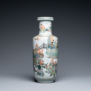 A fine Chinese famille verte rouleau vase, Kangxi — photo 1