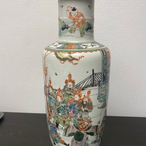 A fine Chinese famille verte rouleau vase, Kangxi — photo 12
