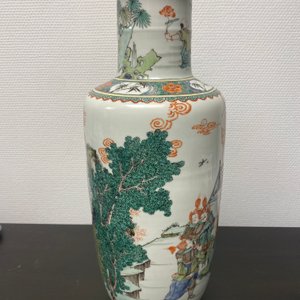 A fine Chinese famille verte rouleau vase, Kangxi — photo 14