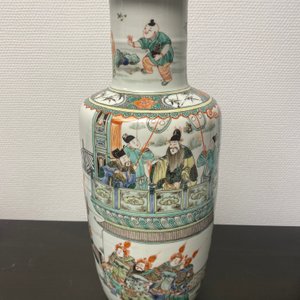 A fine Chinese famille verte rouleau vase, Kangxi — photo 17