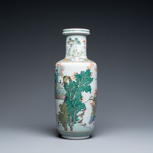 A fine Chinese famille verte rouleau vase, Kangxi — photo 3