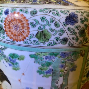 A fine Chinese famille verte rouleau vase, Kangxi — 照片 11