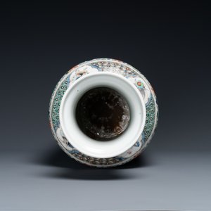 A fine Chinese famille verte rouleau vase, Kangxi — 照片 5