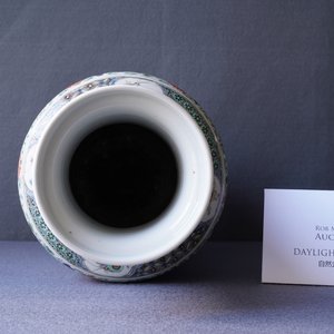 A fine Chinese famille verte rouleau vase, Kangxi — 照片 10
