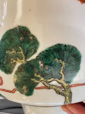 A fine Chinese famille verte rouleau vase with narrative design, 19th C. — 照片 8