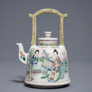 A fine Chinese famille verte teapot and cover, Kangxi — 照片 3