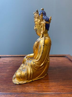 A fine Chinese gilt bronze sculpture of Shakyamuni Buddha, 15/16th C. — 照片 4