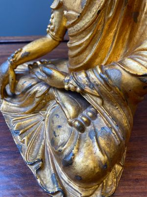 A fine Chinese gilt bronze sculpture of Shakyamuni Buddha, 15/16th C. — 照片 6