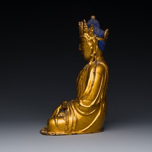 A fine Chinese gilt bronze sculpture of Shakyamuni Buddha, 15/16th C. — 照片 2