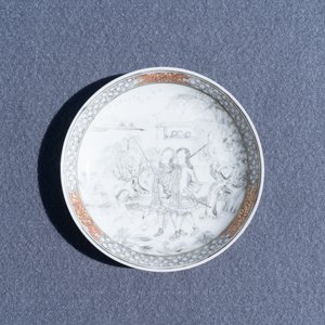 A fine Chinese grisaille cup and saucer with European noblemen, Yongzheng — photo 18