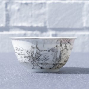 A fine Chinese grisaille cup and saucer with European noblemen, Yongzheng — photo 22